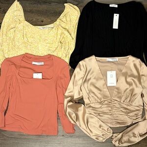 Anthropologie Sophie Rue Blouses Cardigan Small Bundle‎ Of 4 Chic Crop Fashion